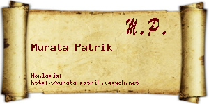 Murata Patrik névjegykártya